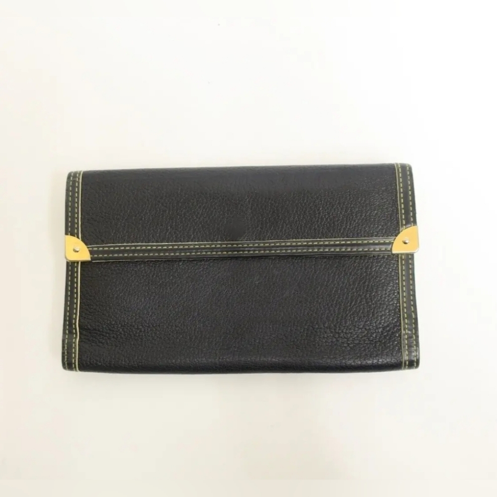 Louis Vuitton Black Leather Porte Tresor International Wallet